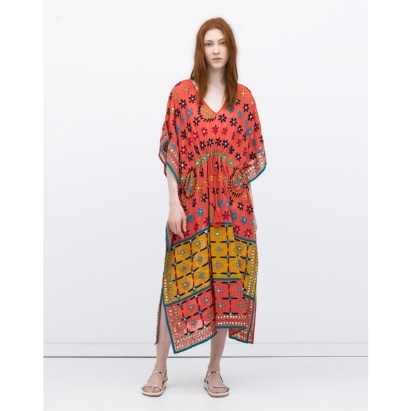 Zara Other - Zara | Floral Embroidered Colorful Tunic Style Kaftan NEW Size Medium